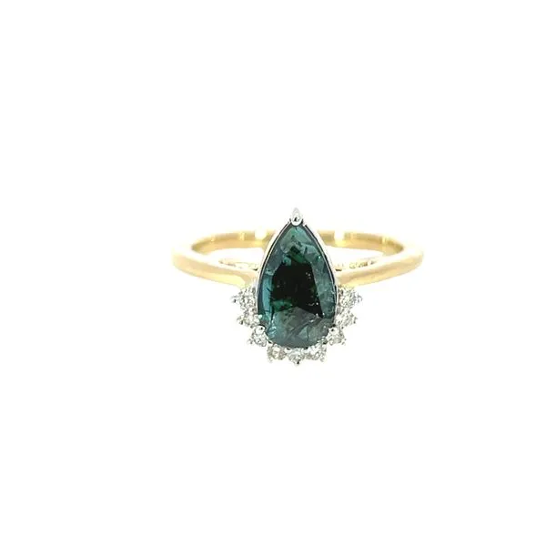 14KY 0.82CTW Blue Irradiated Diamond Ring