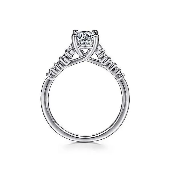 14K White Gold Tapered Diamond Semi-Mount Ring