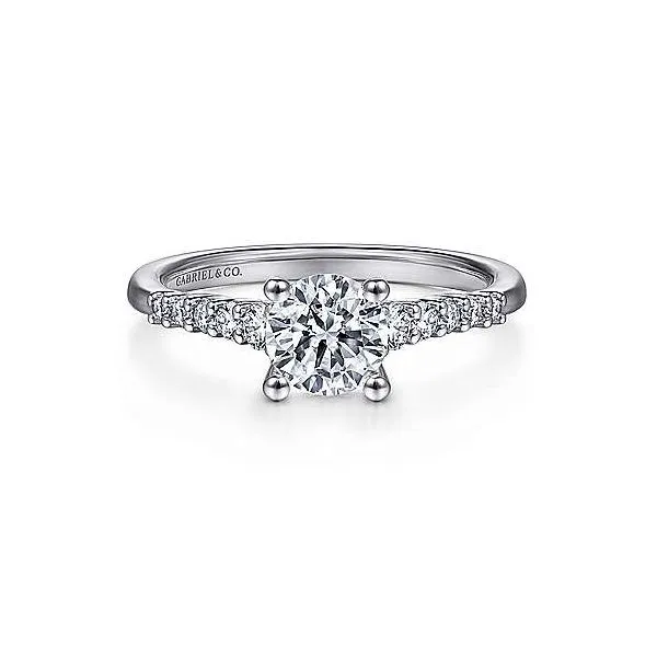 14K White Gold Tapered Diamond Semi-Mount Ring