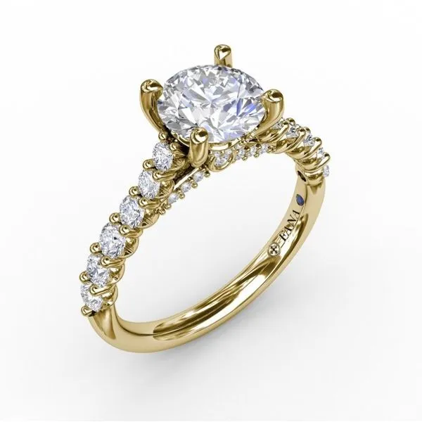 14K Yellow Gold Diamond Semi-Mount Ring