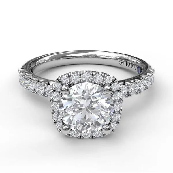 14K White Gold Diamond Semi-Mount Ring