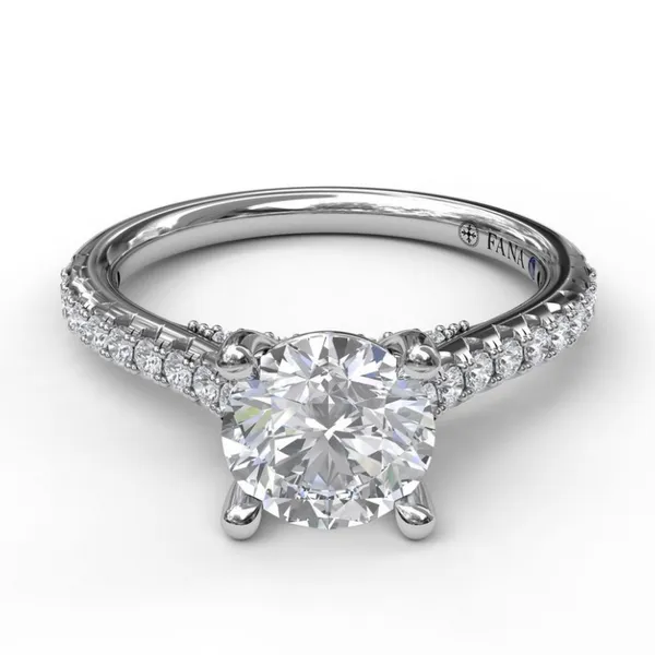 14K White Gold Diamond Semi-Mount Ring Image 2 Falls Jewelers Concord, NC