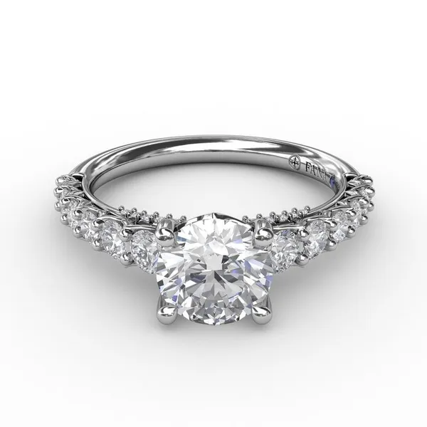 14K White Gold Diamond Semi-Mount Ring