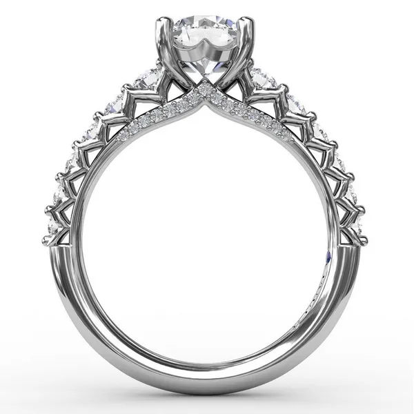 14K White Gold Diamond Semi-Mount Ring