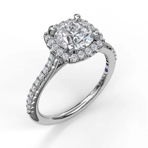 14K Cushion Halo Gold Diamond Semi-Mount similar item image