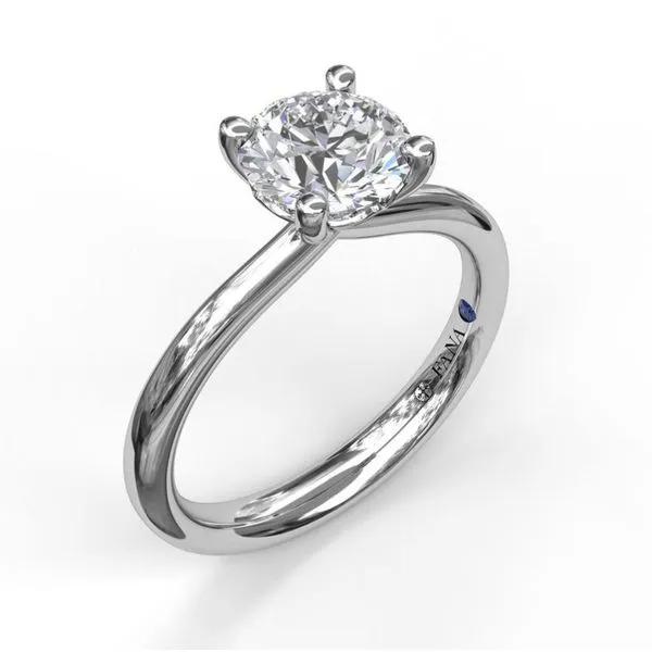 14K White Gold Solitaire Semi-Mount Ring similar item image