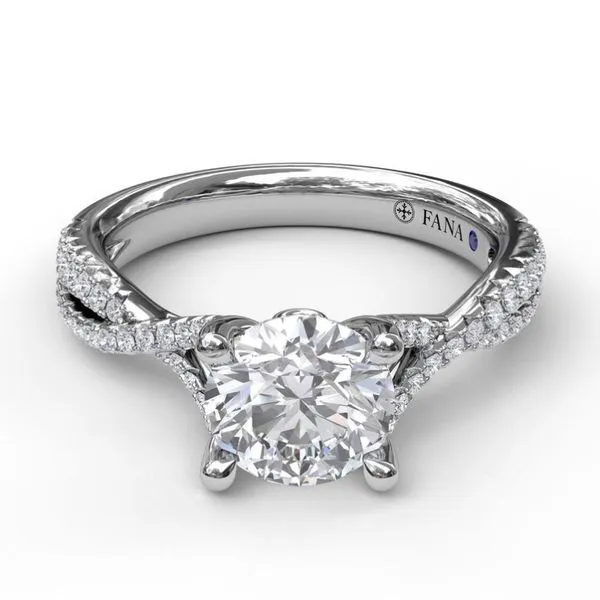14K White Gold Diamond Semi-Mount Ring