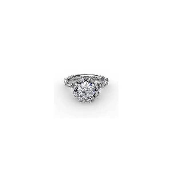14K White Gold Diamond Semi-Mount Ring