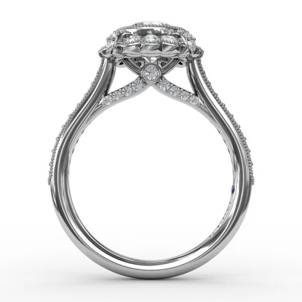 14K White Gold Diamond Semi-Mount Ring