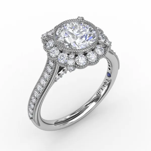 14K White Gold Diamond Semi-Mount Ring