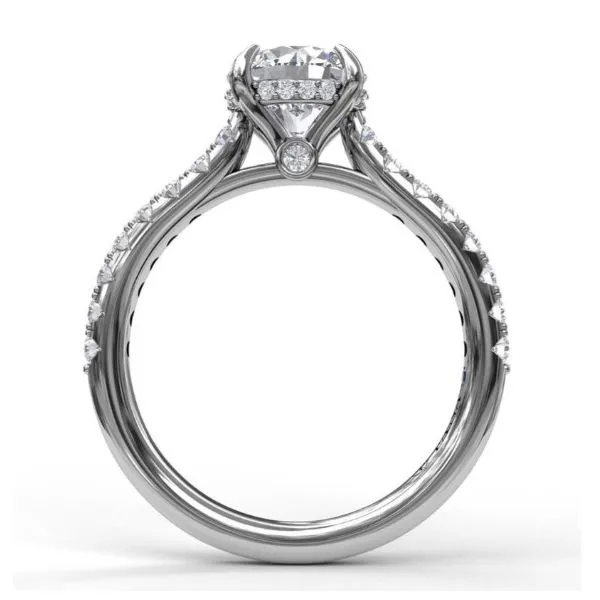 14K White Gold Diamond Engagement Semi-Mount Ring