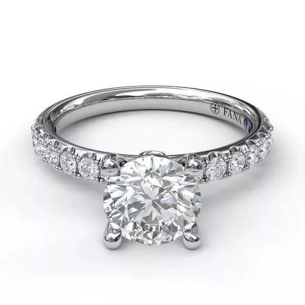 14K White Gold Diamond Semi-Mount Ring