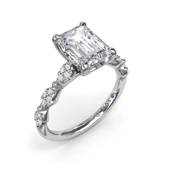 14K White Gold Modern Vintage Diamond Engagement Ring Image 3 Falls Jewelers Concord, NC