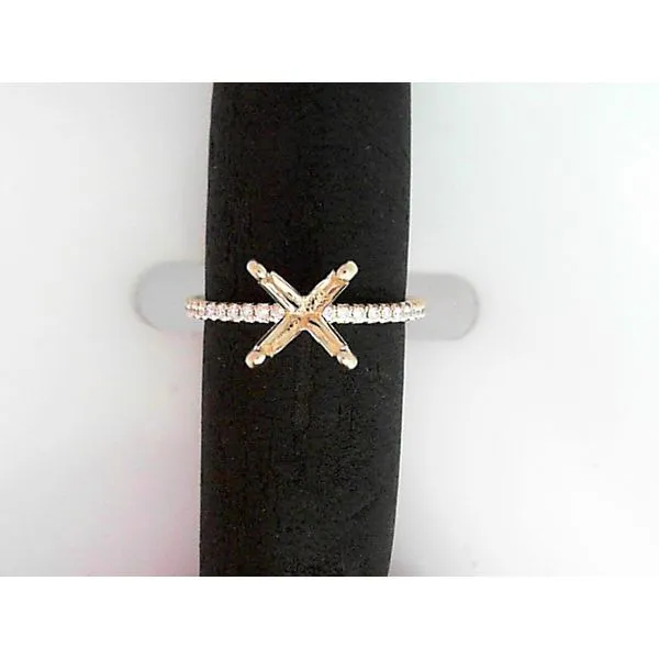 14K Yellow Gold Diamond Accented Semi-Mount Ring