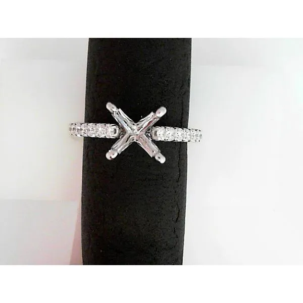 14K White Gold Cathedral Diamond Semi-Mount