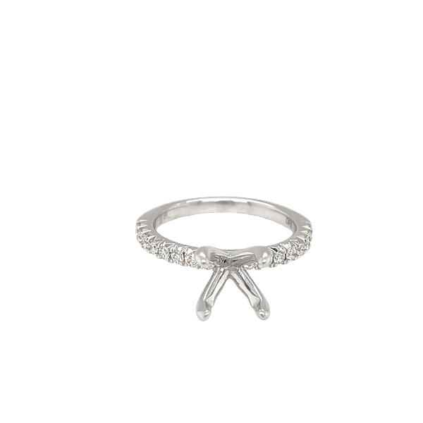 Natural Diamond Semi-Mount Engagement Ring in 14K White Gold Falls Jewelers Concord, NC
