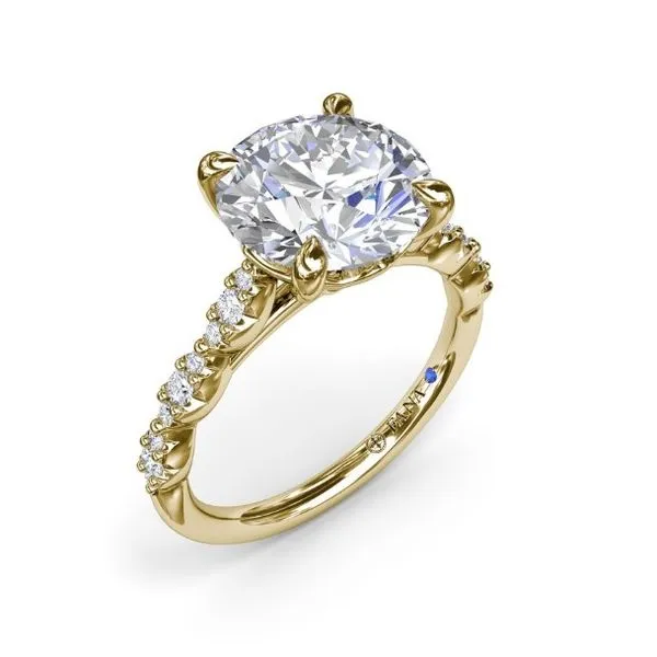 14K Yellow Gold Diamond Semi-Mount