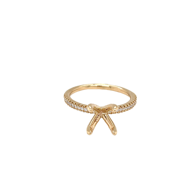 14K Yellow Gold Natural Diamond Semi-Mount Ring Falls Jewelers Concord, NC