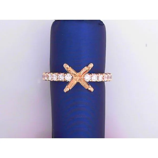 14K Yellow Gold Natural Diamond Semi-Mount Ring