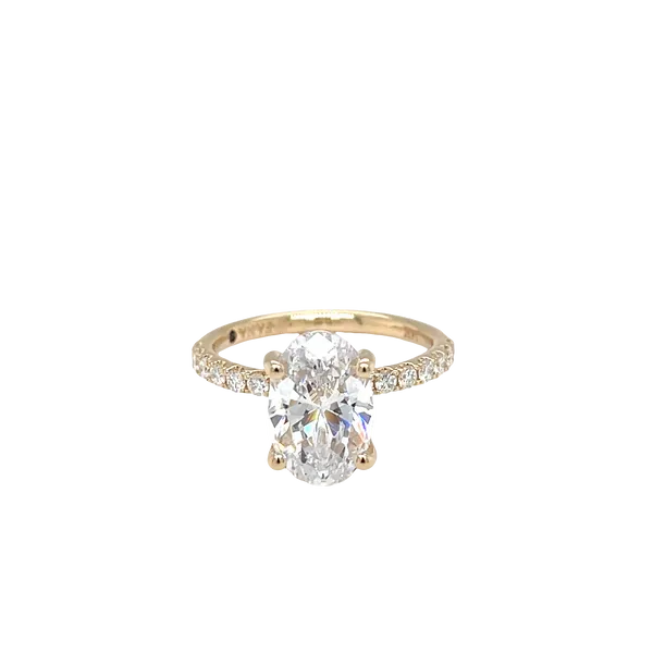 Classic Pave Oval Diamond Engagement Ring Falls Jewelers Concord, NC