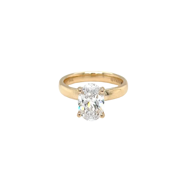 14KY Wide Band Solitaire Engagement Ring Falls Jewelers Concord, NC