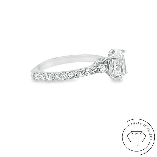 14K White Gold Falls Signature Lab-Grown Diamond Semi-Mount Ring Image 2 Falls Jewelers Concord, NC