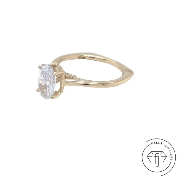 14K Yellow Gold Lab-Grown Diamond Semi-Mount Ring - 0.08 CTW