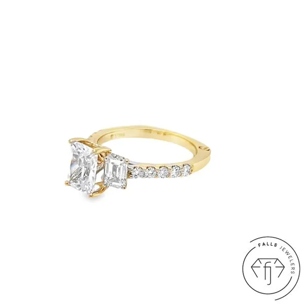 14K Yellow Gold Lab-Grown Diamond Semi-Mount Image 3 Falls Jewelers Concord, NC
