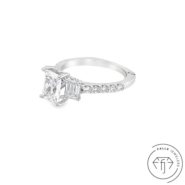 14K White Gold Lab-Grown Diamond Semi-Mount Ring - 1.16 CTW