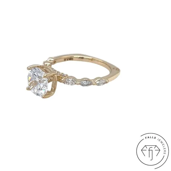 14K White Gold Lab-Grown Diamond Semi-Mount Image 2 Falls Jewelers Concord, NC