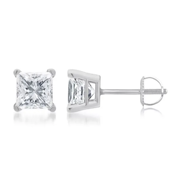 14K White Gold .75 CTW Princess Cut Diamond Studs similar item image