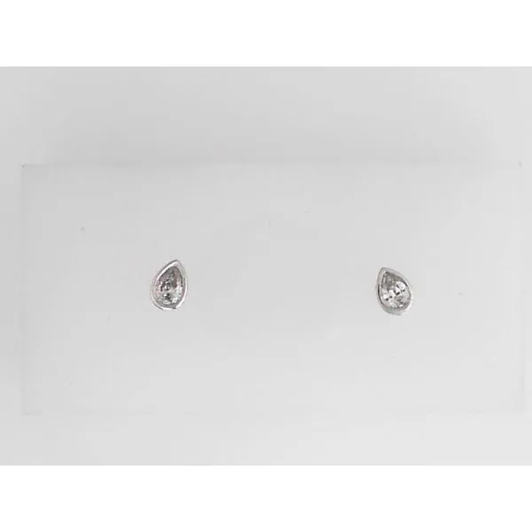 14K White Gold Pear Shaped Diamond Studs Falls Jewelers Concord, NC