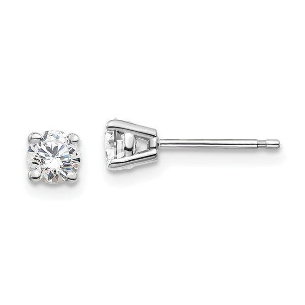 14K White Gold Diamond Stud Earrings Falls Jewelers Concord, NC