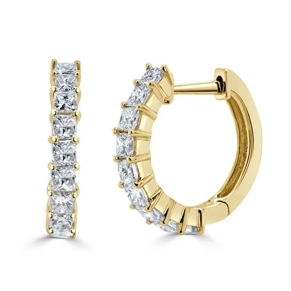 14K YG Diamond Huggie Hoops Falls Jewelers Concord, NC