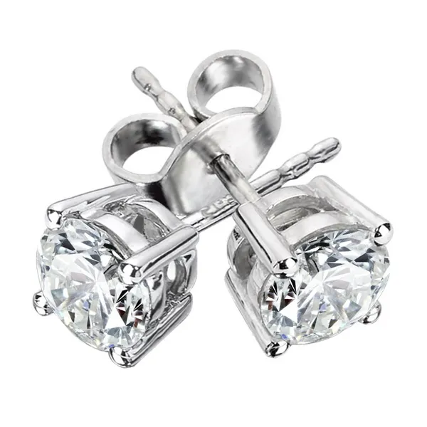 14K White Gold 3.00 CTW Lab Diamond Stud Earrings Falls Jewelers Concord, NC