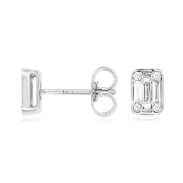 14K White Gold Diamond Earrings
