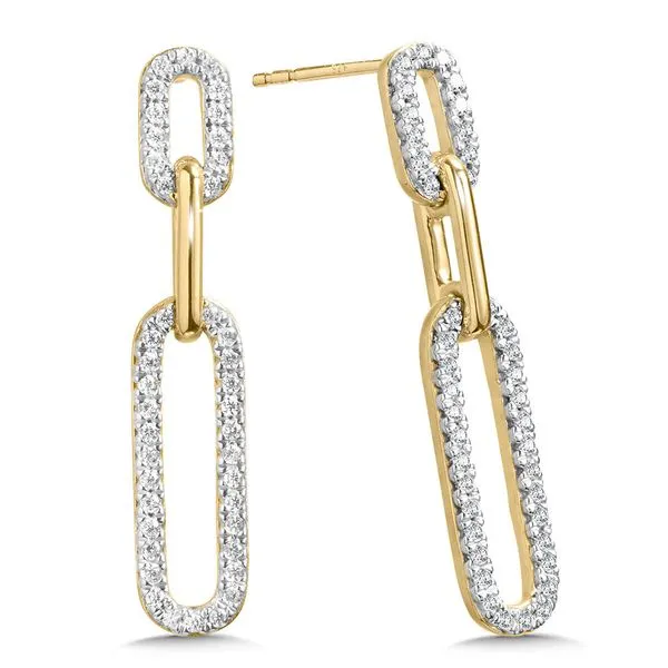 3-LOOP PAPERCLIP DIAMOND EARRINGS Falls Jewelers Concord, NC