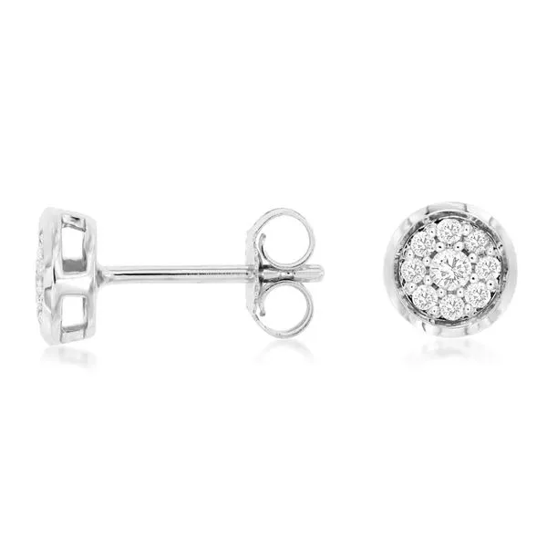 14K White Gold Diamond Earrings Falls Jewelers Concord, NC