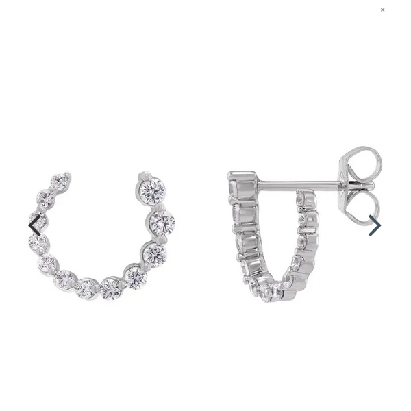 14K White Gold Lab Grown Diamond Earrings Image 2 Falls Jewelers Concord, NC