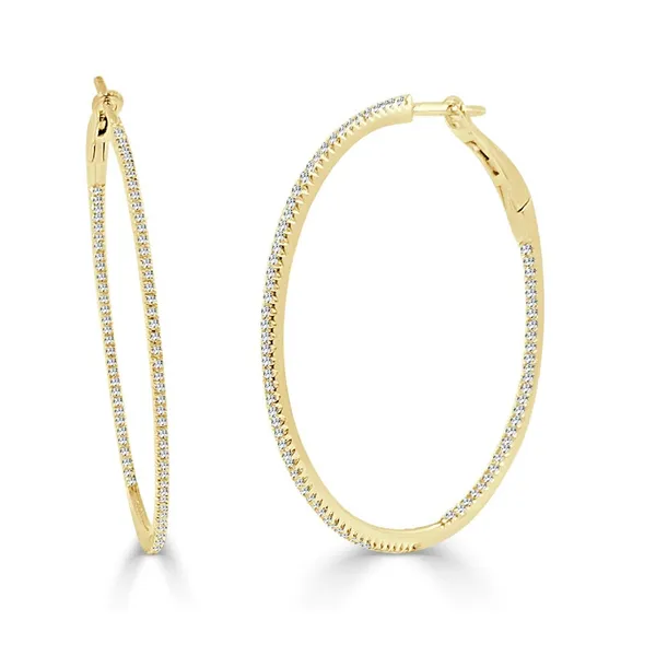 Diamond Hoop Earrings Falls Jewelers Concord, NC