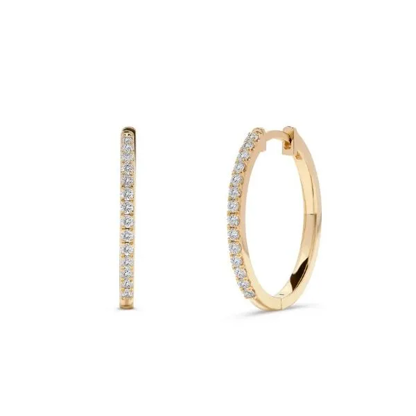 14KY Diamond Hoops Falls Jewelers Concord, NC