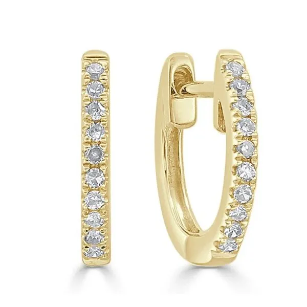 14KY 0.06 CTW Gold Diamond Huggie Earrings Falls Jewelers Concord, NC