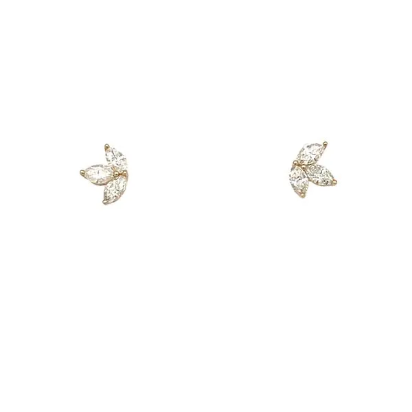 14KY 0.45 CTW Marquise Cut Triple Studs Falls Jewelers Concord, NC
