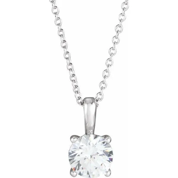 Diamond 1/6 Ct.Tw. Round and Baguette Fashion Pendant in 14K White Gold -  Unclaimed Diamonds