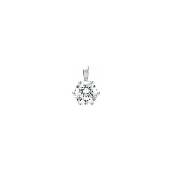14K White Gold Hexagonal Diamond Pendant Falls Jewelers Concord, NC