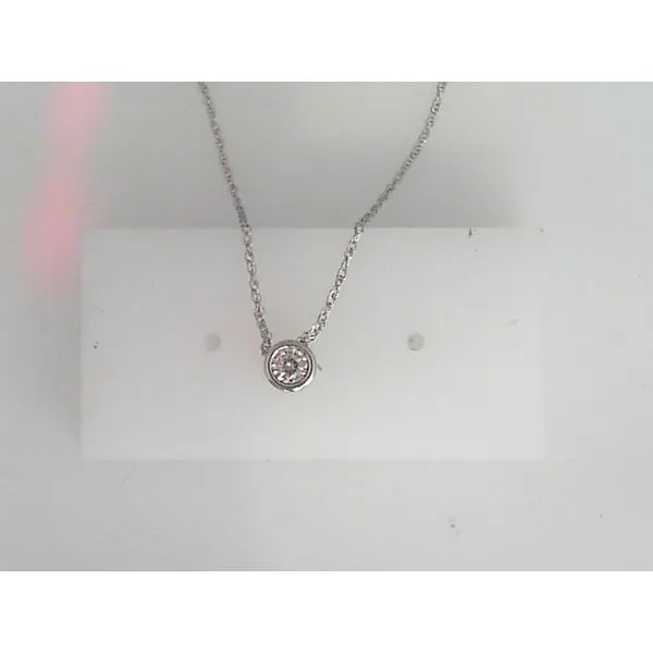 14K White Gold Necklace with Round Diamond Pendant Falls Jewelers Concord, NC