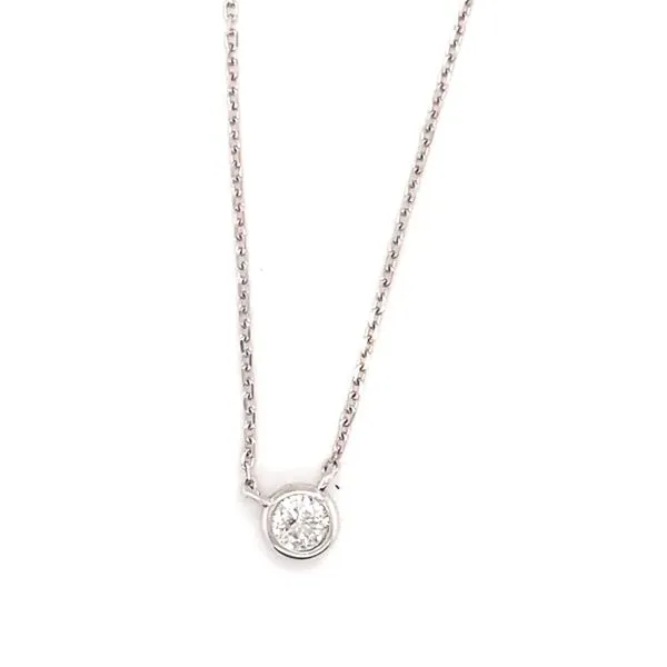 14KW 0.20ctw Bezel Set Diamond Pendant Falls Jewelers Concord, NC