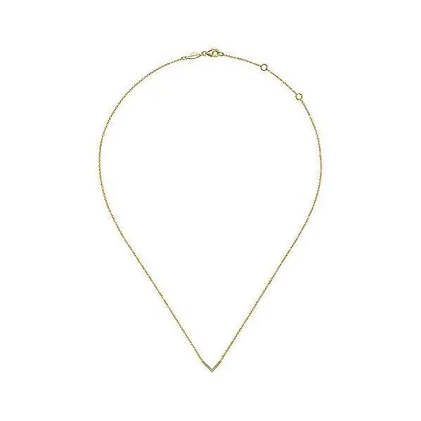 14K Yellow Gold Diamond V Shaped Necklace Image 2 Falls Jewelers Concord, NC