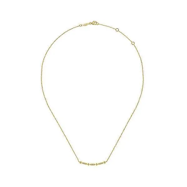 14K Yellow Gold Geometric Diamond Bar Necklace