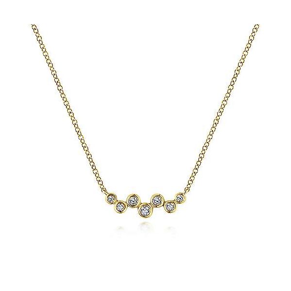 14K Yellow Gold Bubble Bar Diamond Necklace Falls Jewelers Concord, NC
